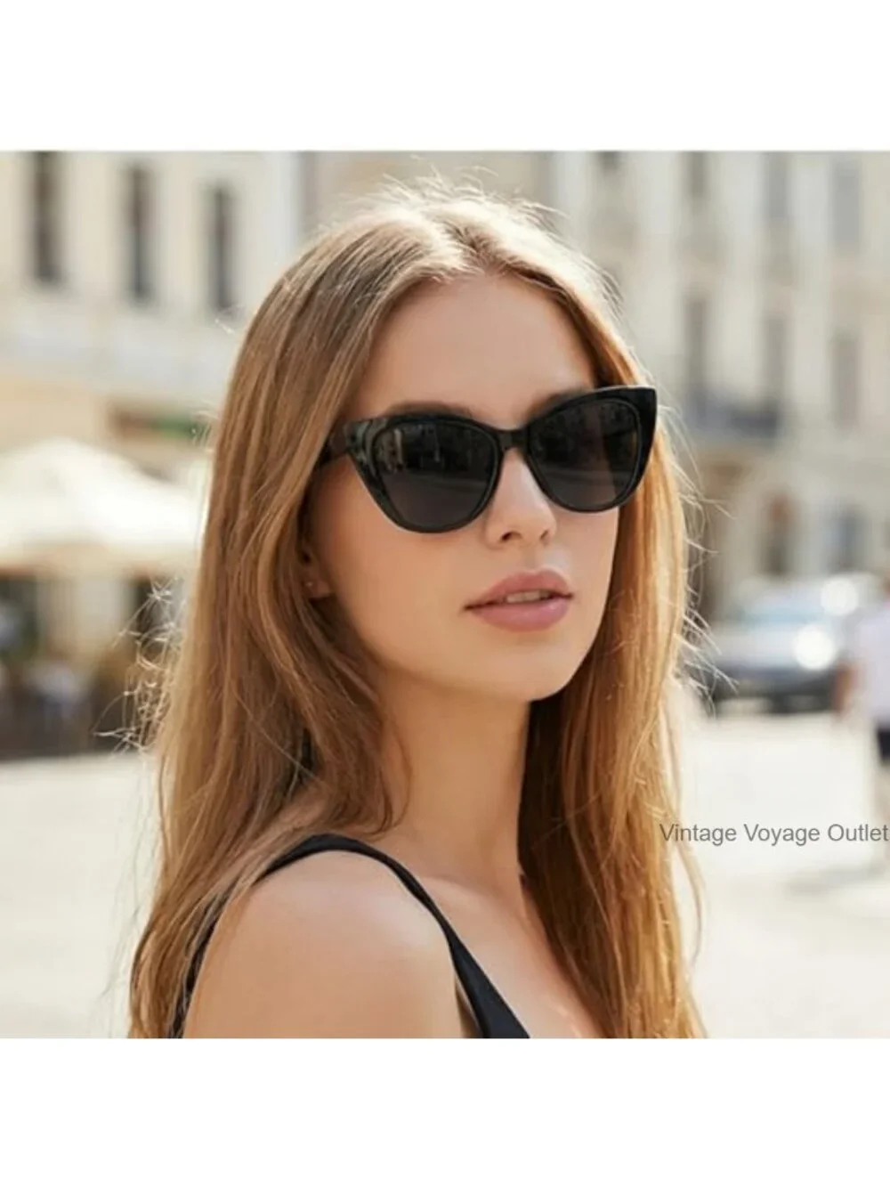 Vintage Cat Eye Sunglasses 2 Pack Retro Square Frame UV Protection